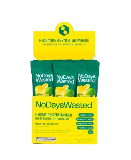 NO DAYS WASTED    HYDRATION REPLENISHER Lemon Lime, 30ct