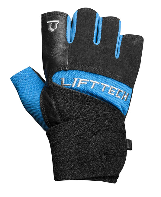 LIFT TECH FITNESS   MEN'S ELITE WRIST WRAP GLOVE   BLUE / BLACK   M