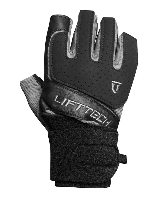 LIFT TECH FITNESS   MEN'S KLUTCH WRIST WRAP GLOVE   BLACK / SILVER   XL