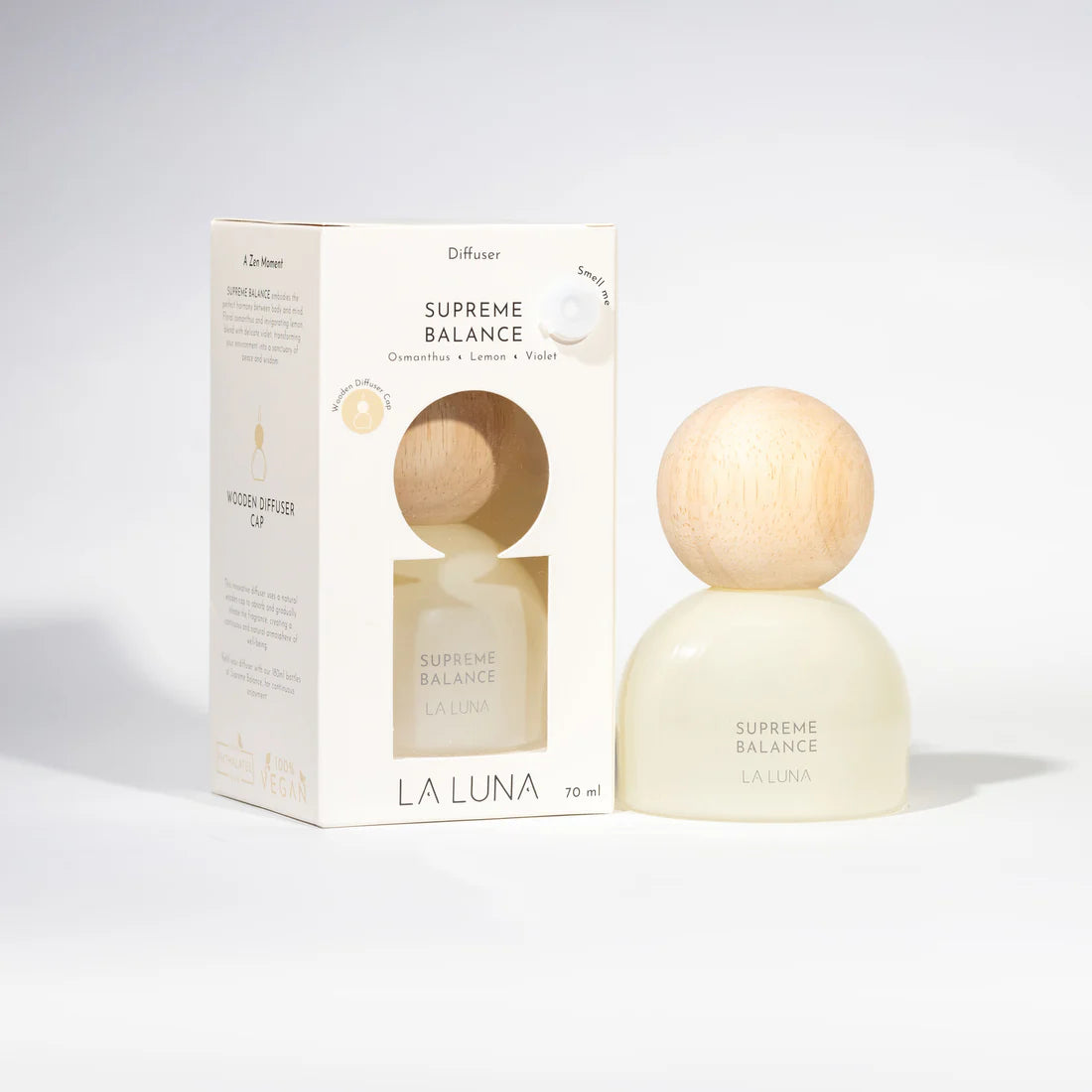 LA LUNA    Wooden Cap Diffuser and Oil Refill    Supreme Balance 70mL