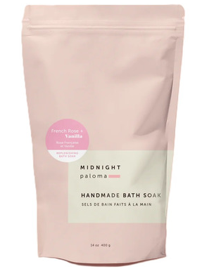 Midnight Paloma   French Rose + Vanilla Replenishing Bath Soak 14oz