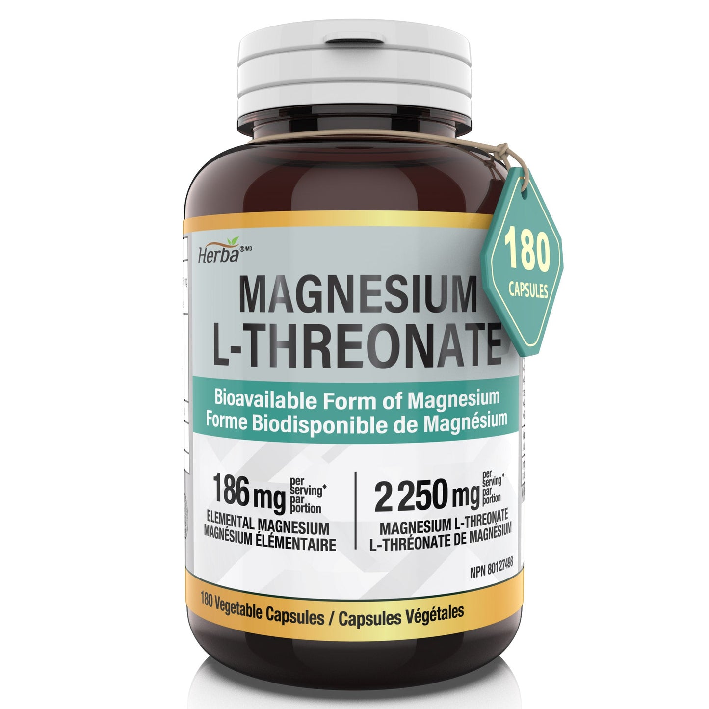 Herba - Magnesium L-Threonate 62mg - 180 Capsules