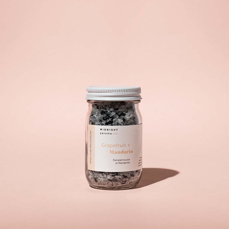 Midnight Paloma - BATH SALT SOAKS 4oz / 140gm - Grapefruit + Mandarin Detoxifying Bath Soak 4oz
