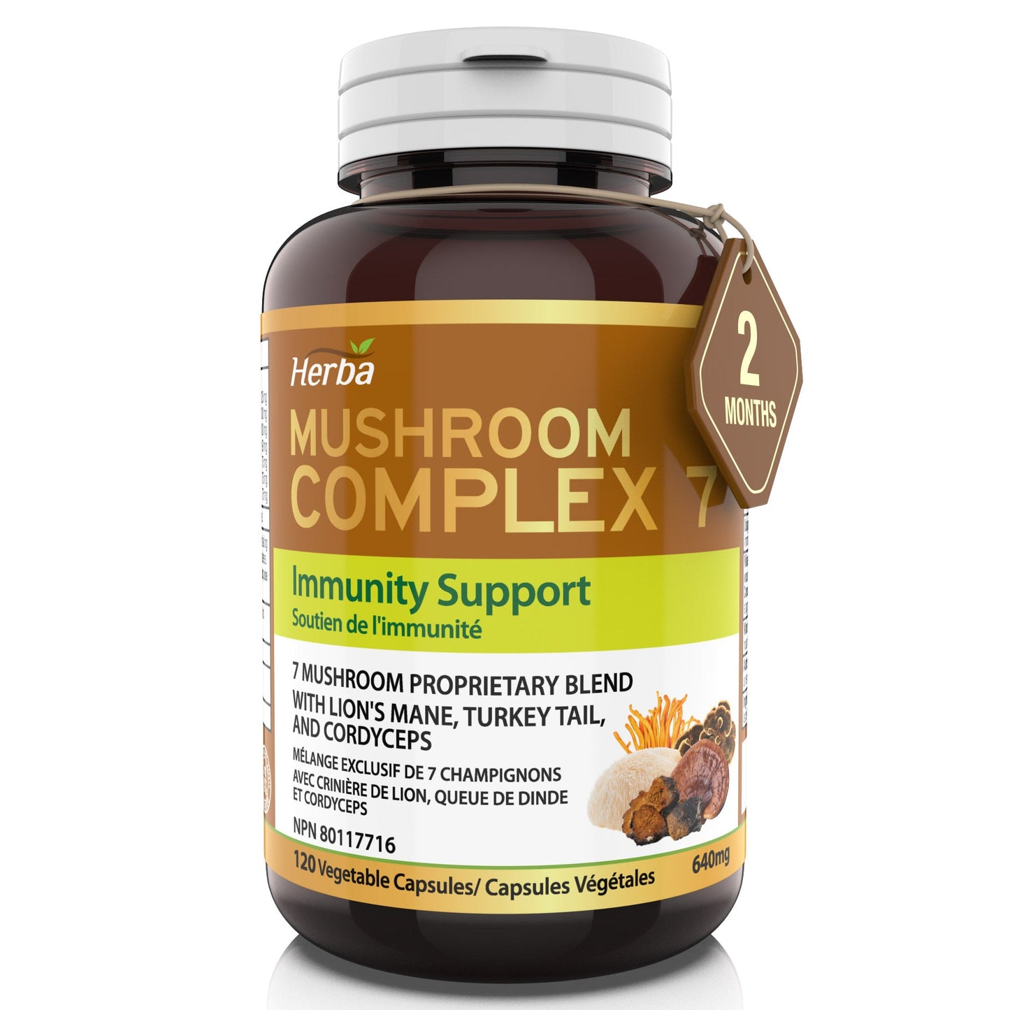 Herba  Mushroom Complex 7 640mg - 120 Capsules