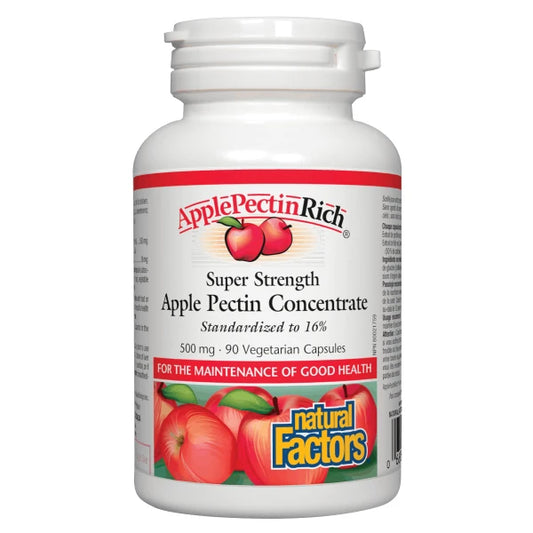 Natural Factors   ApplePectinRich® Super Strength Apple Pectin Concentrate 500 mg   90 vcapsvcaps