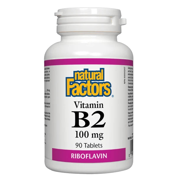 Natural Factors   Vitamin B2 100 mg   90 tabstabs
