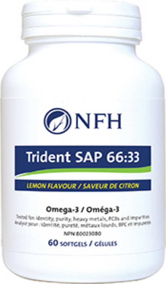 Trident SAP 66:33 Natural Lemon Flavour (660 mg EPA, 330 mg DHA/softgel) 60 softgels -