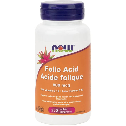 NOW    Folic Acid 800mcg + B-12 25mcg 250tab