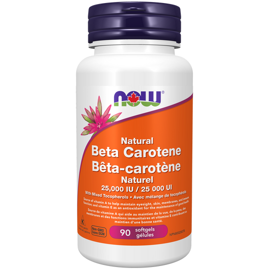 NOW    Beta Carotene 25,000 IU Natural D.Salina 90gel