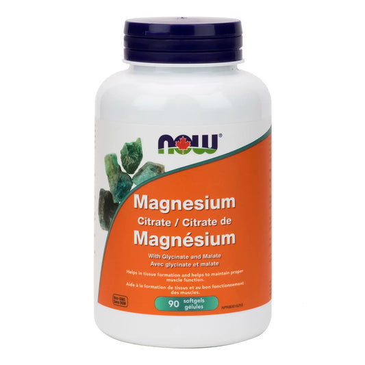 NOW    Magnesium Citrate/Glycinate/Malate 134mg 90gel