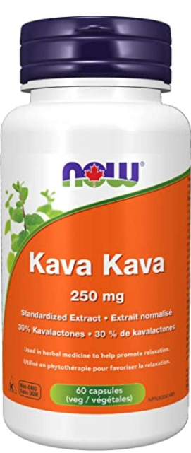 NOW    Kava Kava Ext 250mg w/Sib Ginseng 100mg 60vcap