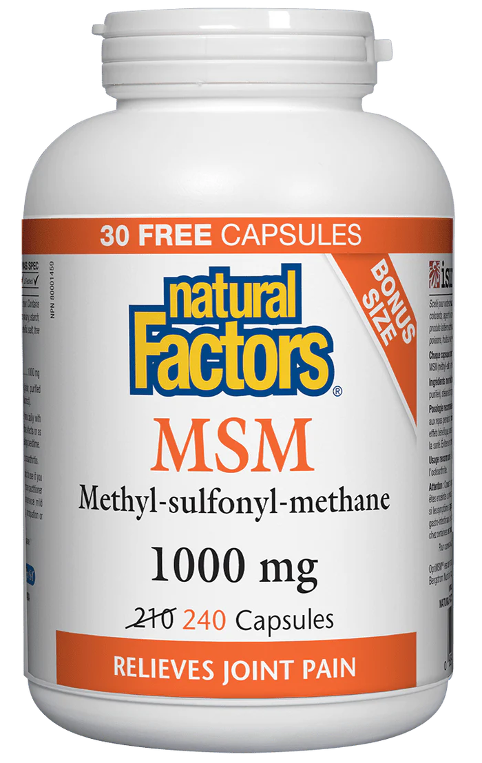 Natural Factors MSM (Methyl-sulfonyl-methane) 1000 mg 240 caps