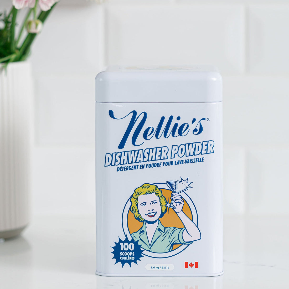 NELLIE'S *   Dish Powder Tin, 100 Load CORK