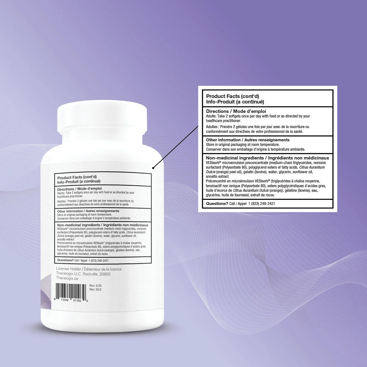 Theralogix Canada - NeoQ10® Coenzyme Q₁₀ (CoQ10) 125mg - 90 softgels