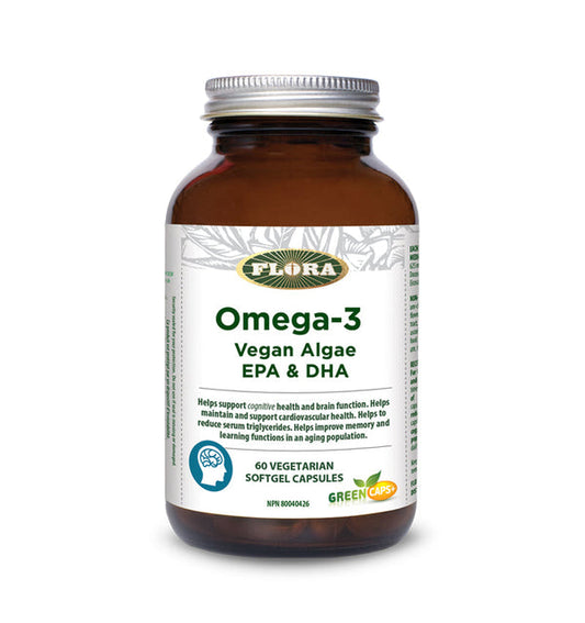 Flora   Omega-3 Vegan Algae EPA + DHA 60 softgels