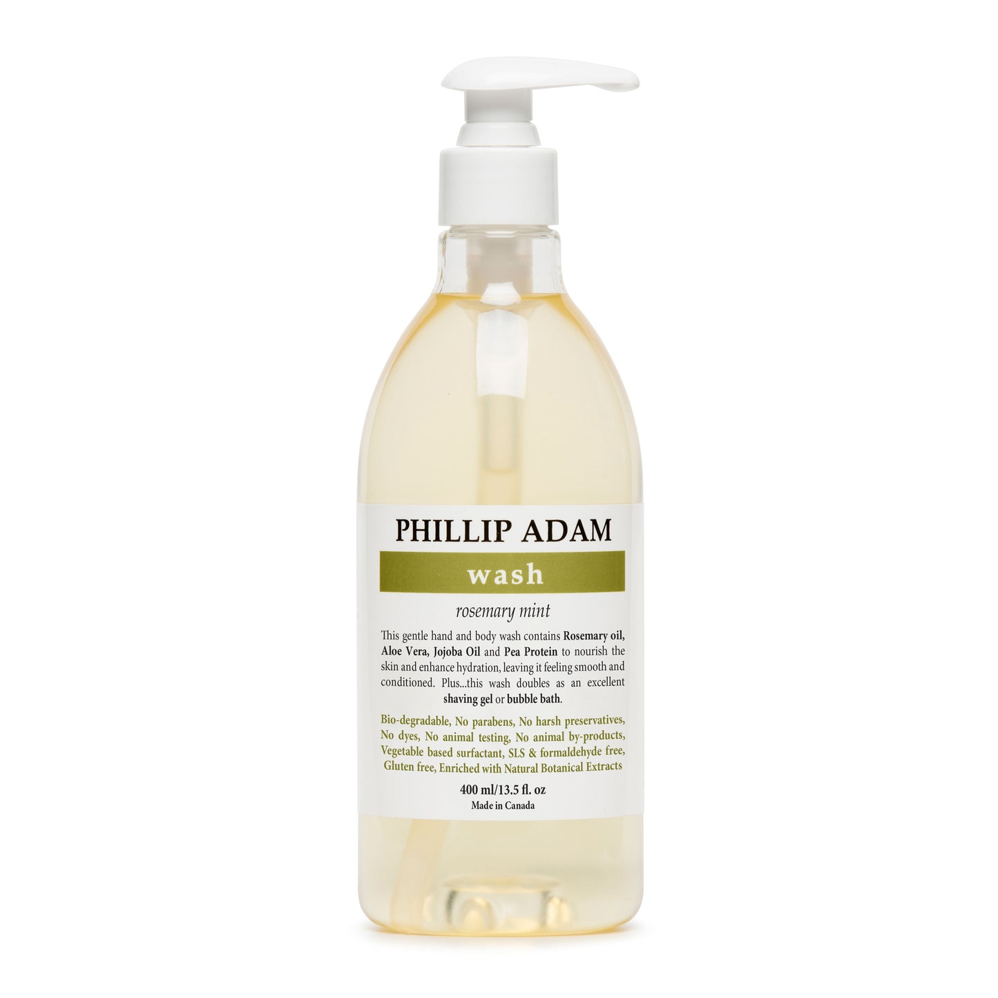 PHILLIP ADAM -   Body Wash, Rosemary Mint (vegan)    400ml