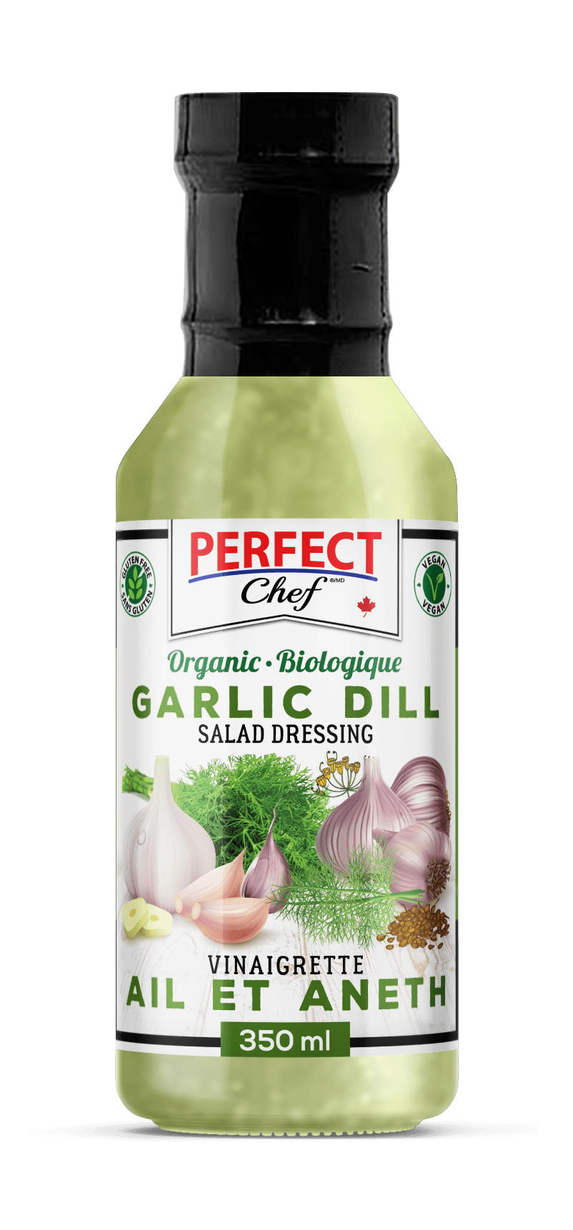 Perfect Chef   Dressing Garlic Dill Organic 6 x 350ml