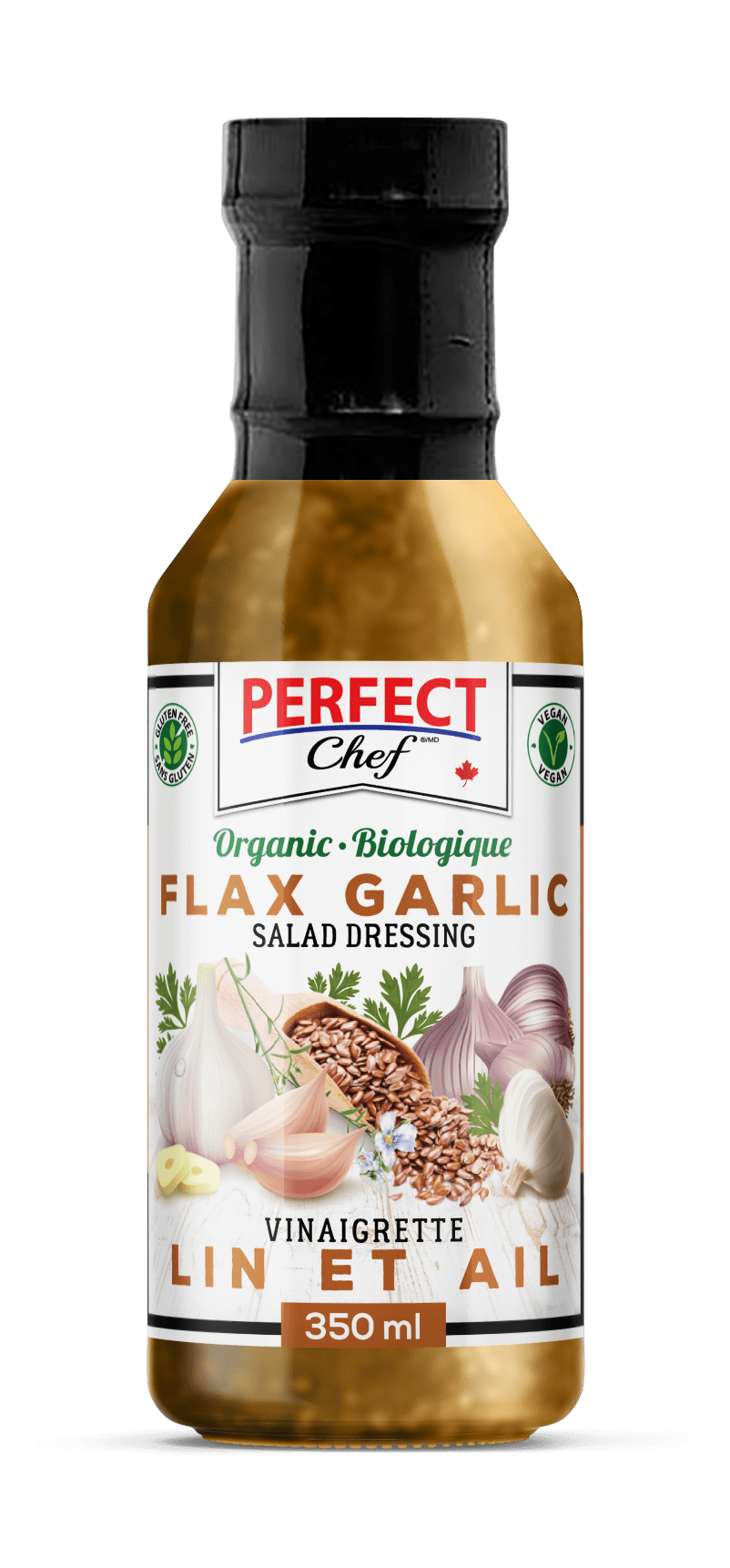 Perfect Chef   Dressing Flax Garlic Organic 6 x 350ml