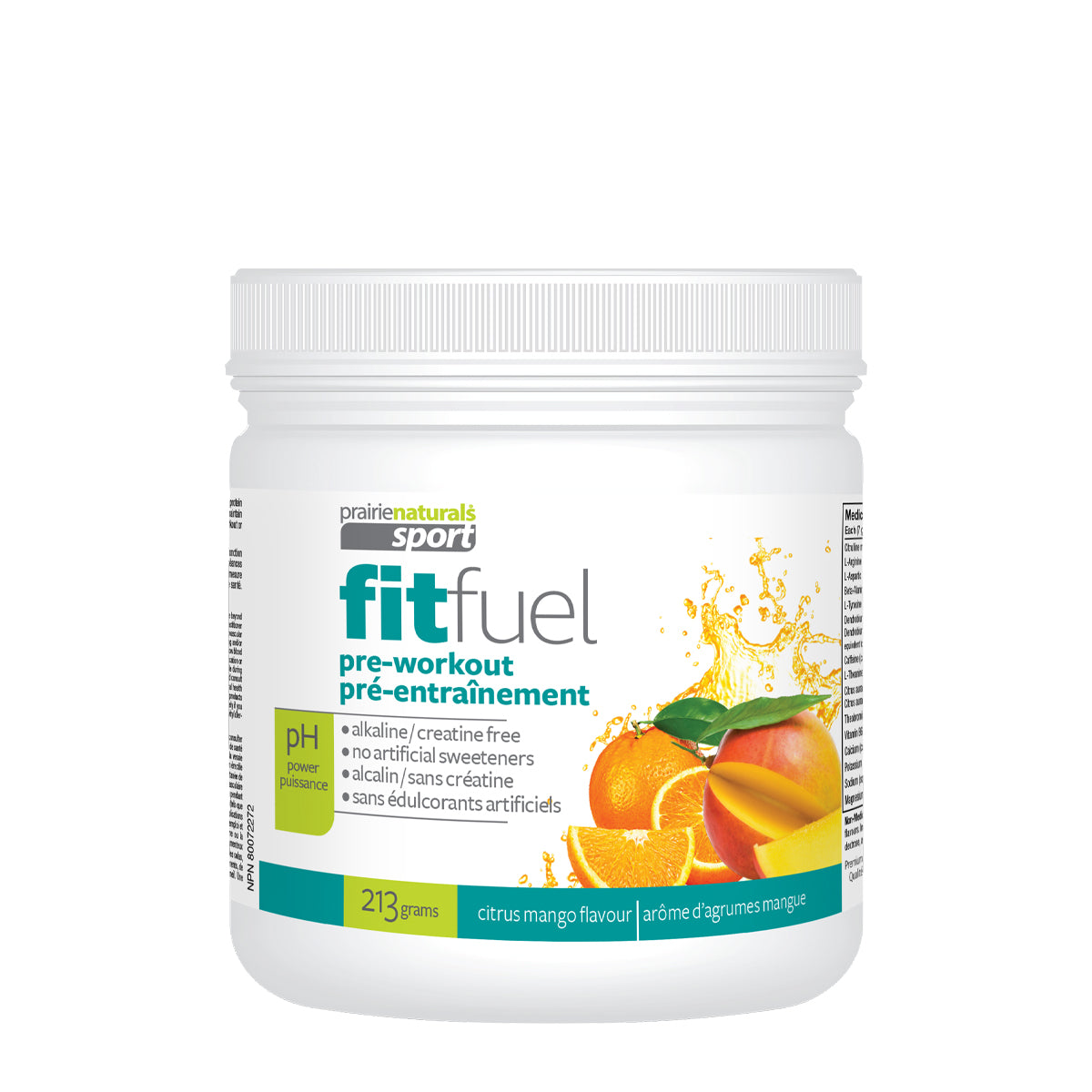 Fit Fuel Alkalinized Pre-Workout - Citrus Mango  213g