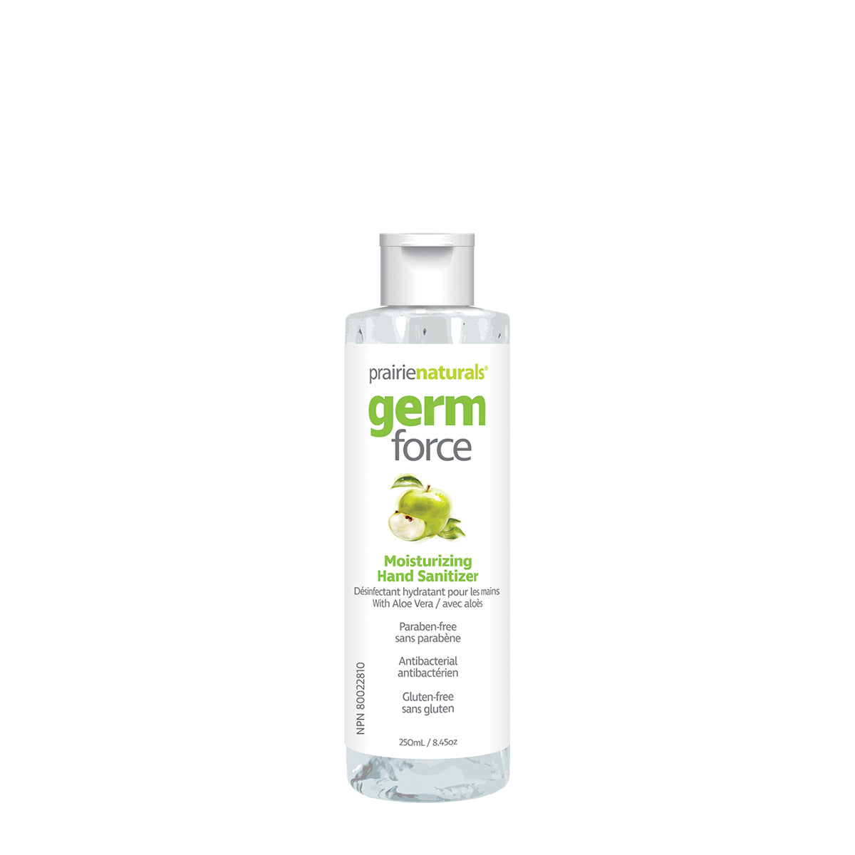 Prairie Naturals Germ force moisturizing hand sanitizer paraben free, 250 Milliliter