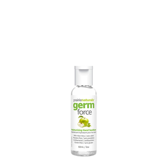 PrairieNaturals   Germ-Force Moisturizing Paraben-Free Hand Sanitizer - Green Apple   60mL x 6
