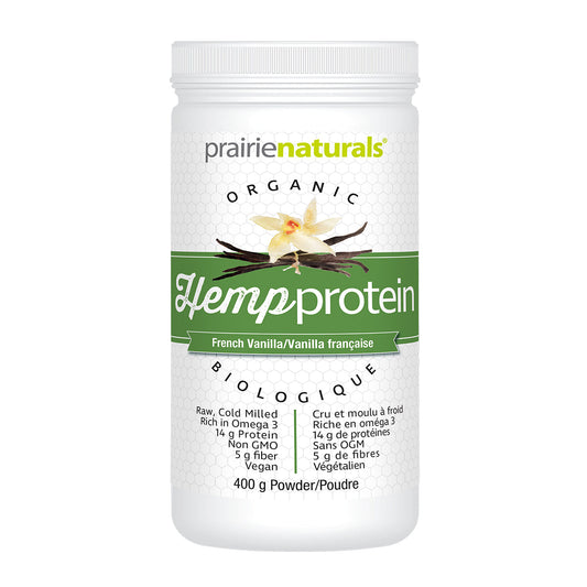PrairieNaturals   Organic Raw Canadian Hemp Protein - French Vanilla   400g