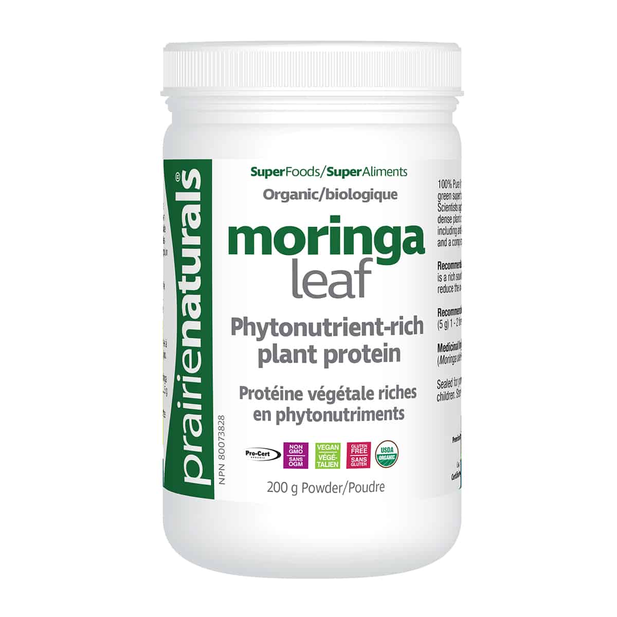 Prairie Naturals Organic Moringa Leaf Powder - 200 Gram