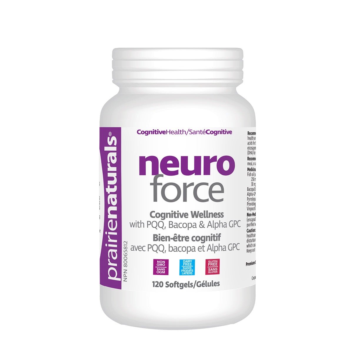 PrairieNaturals   Neuro-Force Cognitive Health Blend with PQQ, Bacopa, & Alpha GPC   120 Softgels