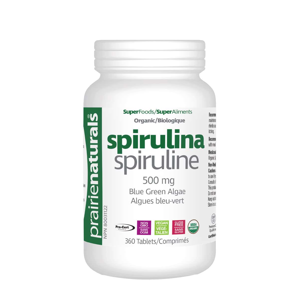 Organic Spirulina, Superfoods  360 Tablets
