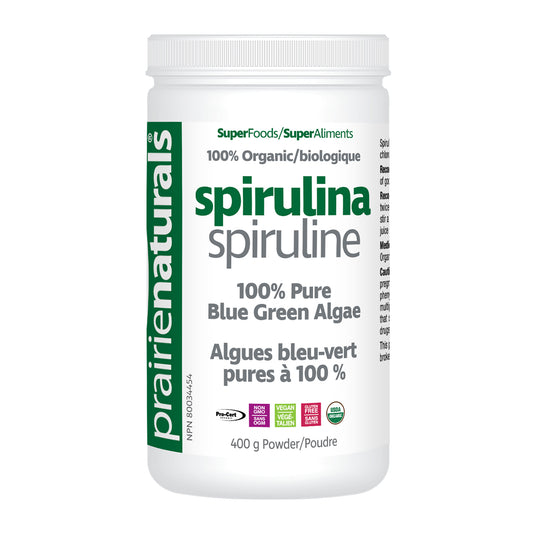 Prairie Naturals Organic Spirulina Blue Green Algae Powder - 400 Gram