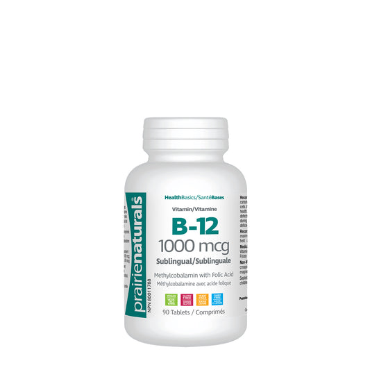 Sublingual B12 Methylcobalamin 1,000mcg + Folic Acid  90 Tablets