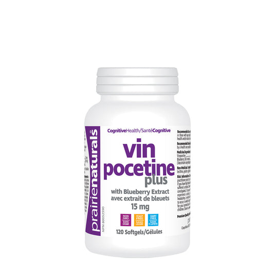 PrairieNaturals   Vinpocetine 15mg with Blueberry Extract   120 Softgels