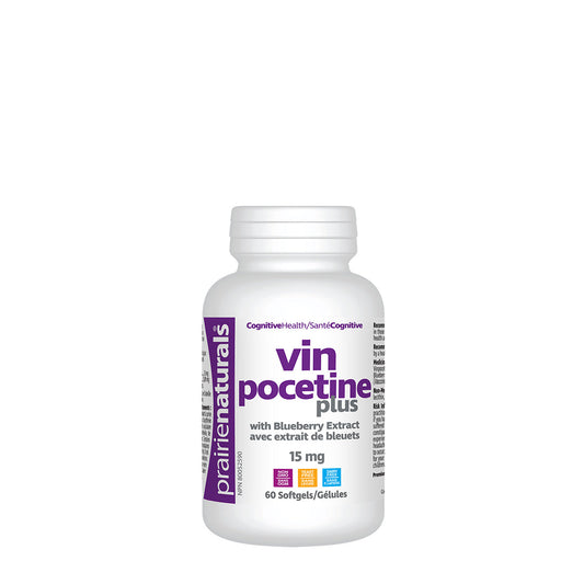 PrairieNaturals   Vinpocetine 15mg with Blueberry Extract   60 Softgels
