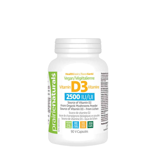 NEW! Vegan Vitamin D 2,500 IU from Lichen and Mushroom  90 V-Caps