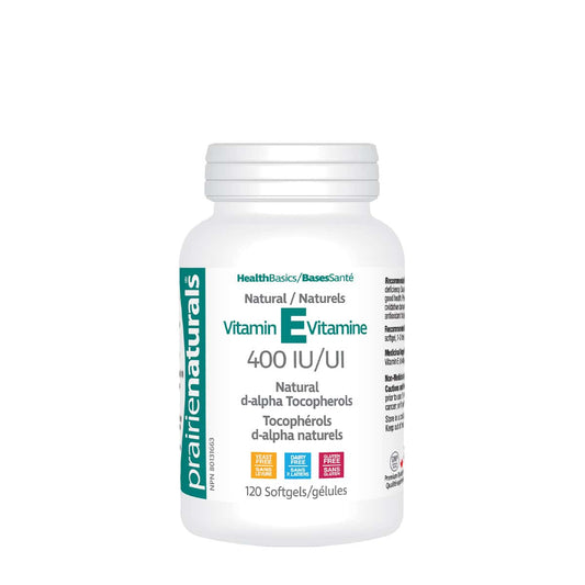 PrairieNaturals   NEW! Vitamin E d-alpha Tocopherols   120 Softgels