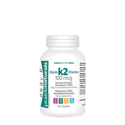 PrairieNaturals   Vitamin K2 MK-7 100mcg   60 V-Caps