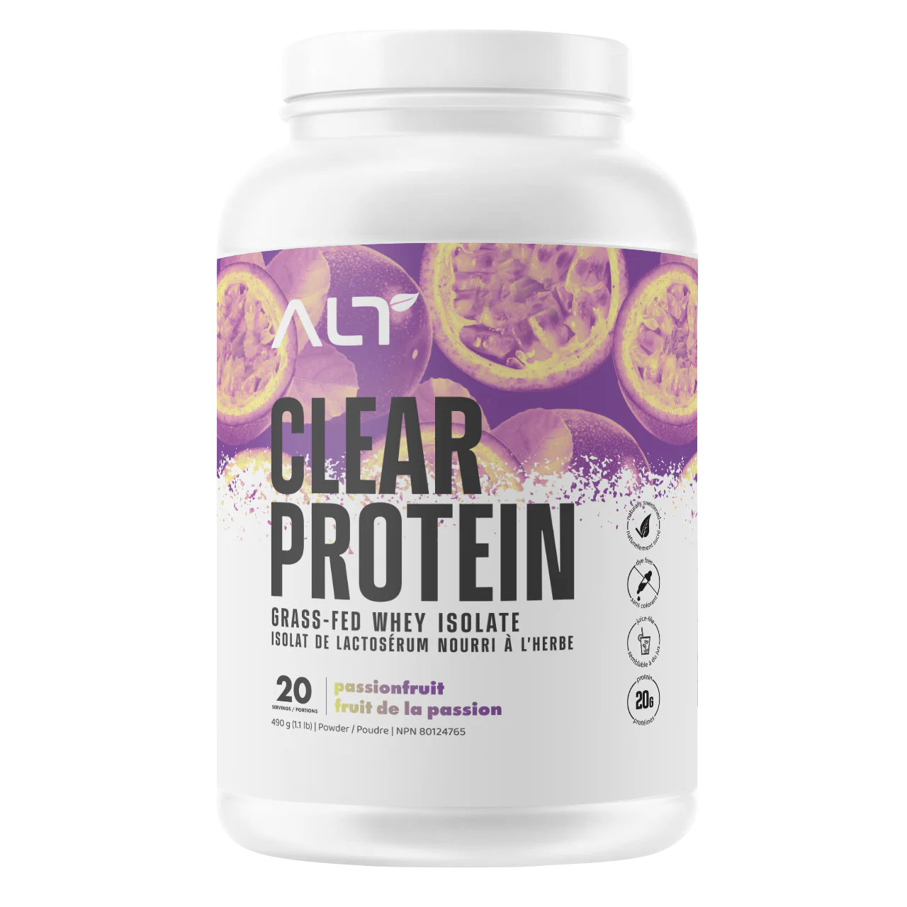 ALT    ALT Clear Whey Isolate    Flavour: Passionfruit 
Container Size: 25 Servings    Each