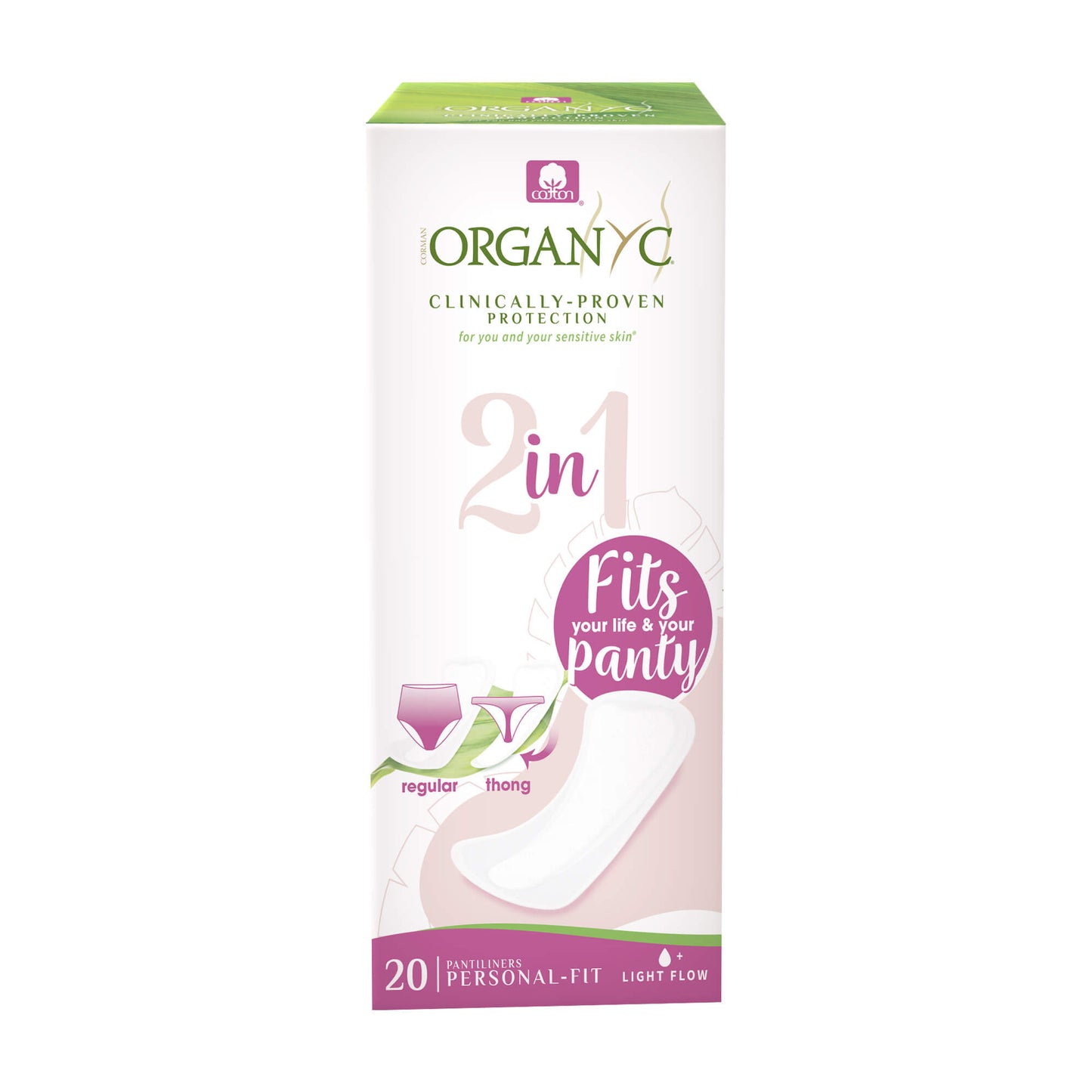 Organyc   2-in-1 Personal Fit Pantiliners 20ct