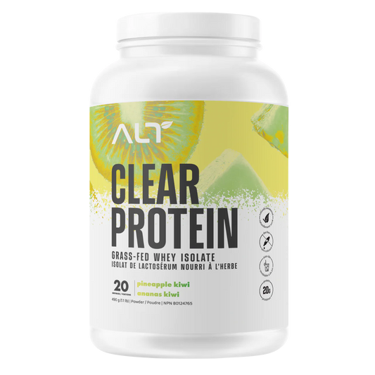 ALT    ALT Clear Whey Isolate    Flavour: Pineapple Kiwi 
Container Size: 25 Servings    Each