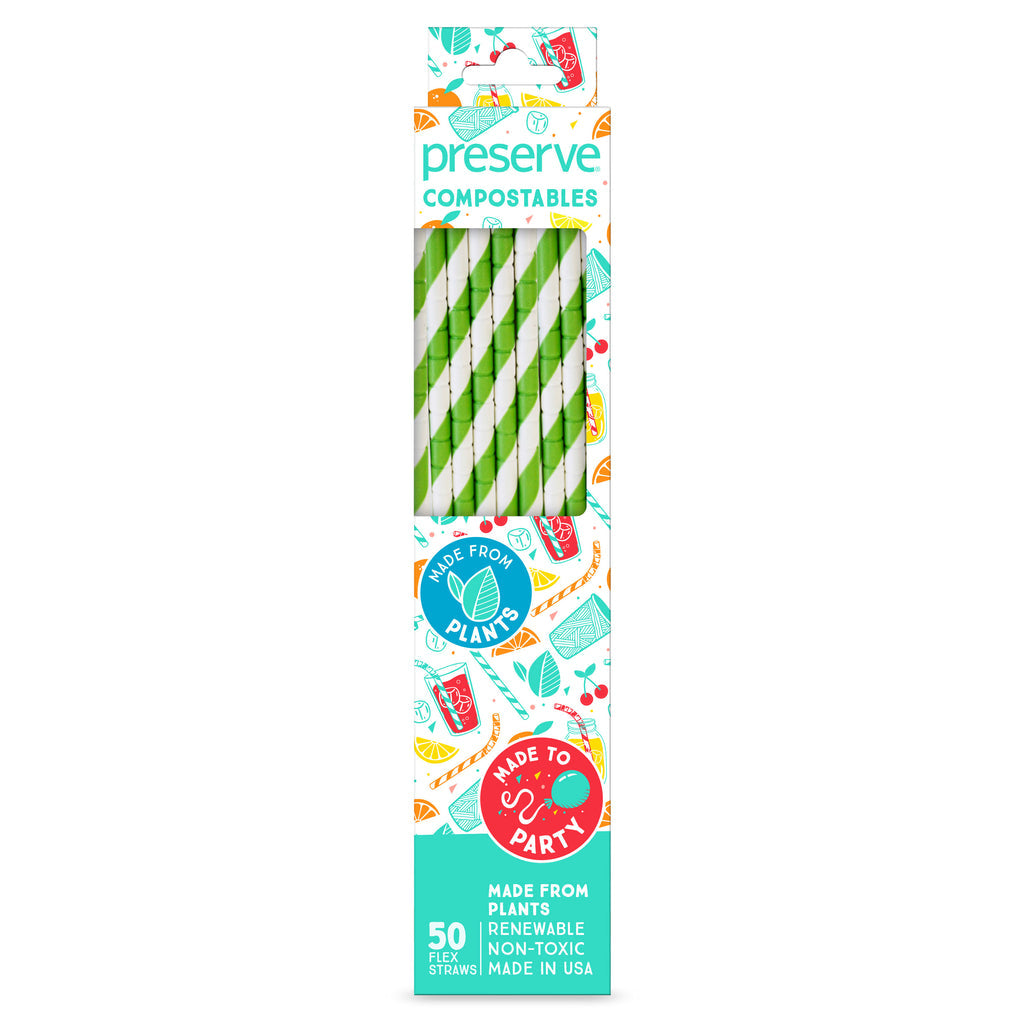 PRESERVE PRODUCTS    Compostable Straws 50ct Green