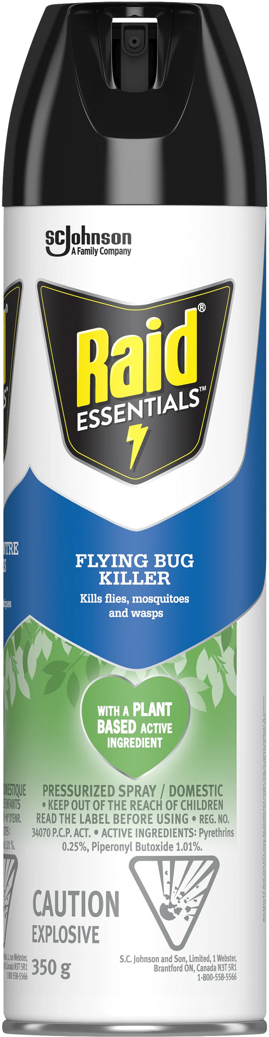 RAID ESSENTIALS FLYING INSECTS 350G AEROSOL pack of 12