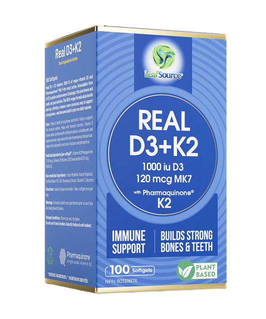 LEAF SOURCE *    Real D3/K2, 100 vegan softgels