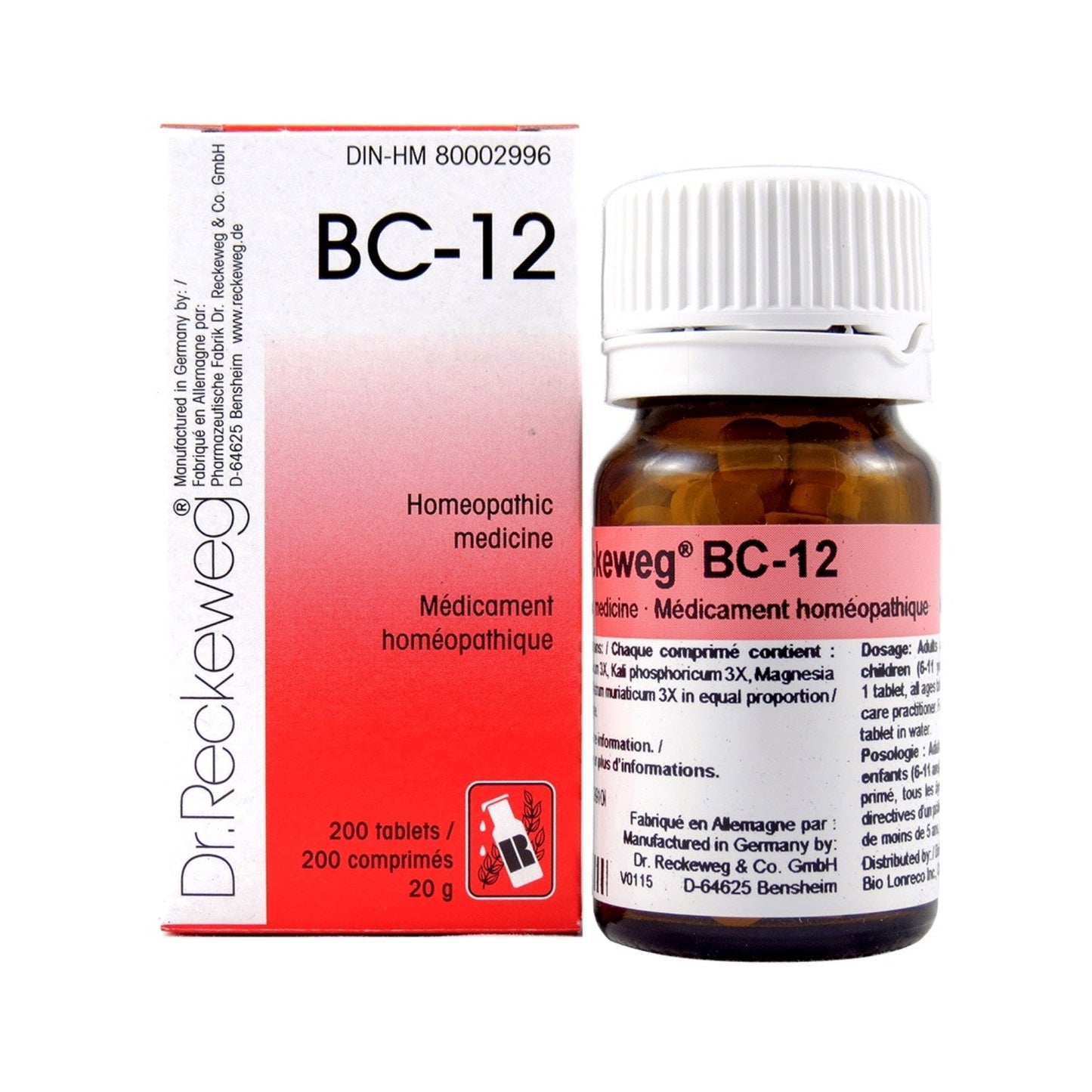 Dr. Reckeweg - BC-12 - 200 tablets/comprimés - 20 g
