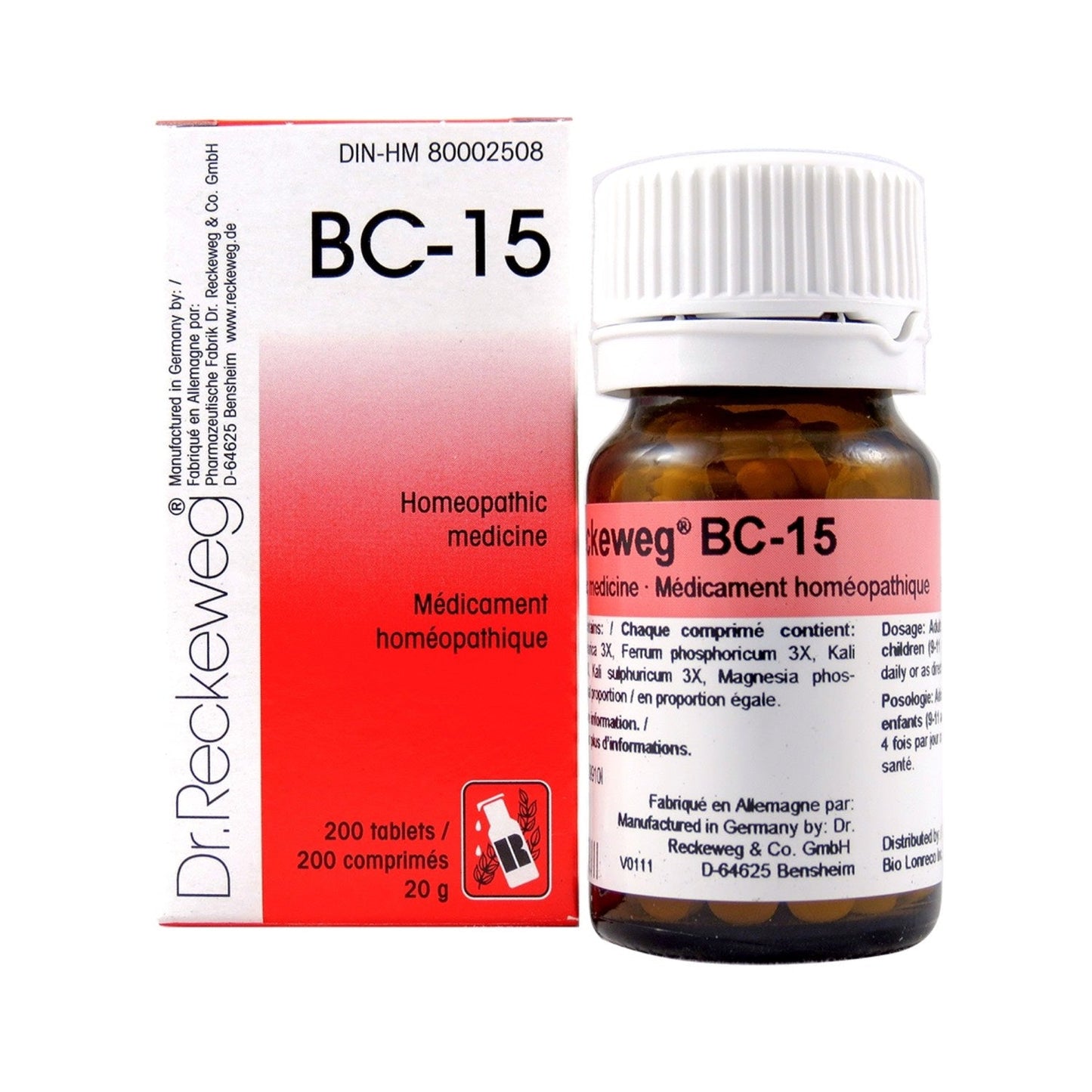 Dr. Reckeweg - BC-15 - 200 tablets/comprimés - 20 g