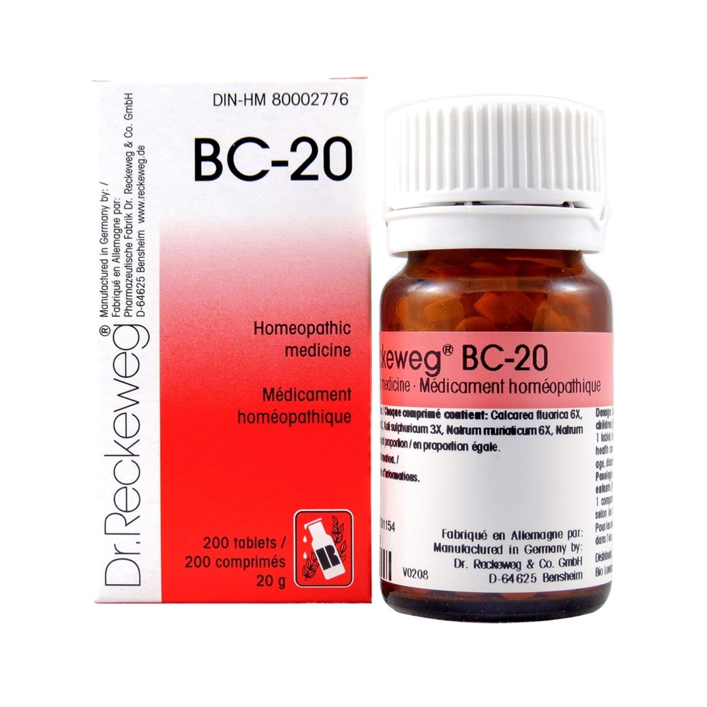 Dr. Reckeweg - BC-20 - 200 tablets/comprimés - 20 g
