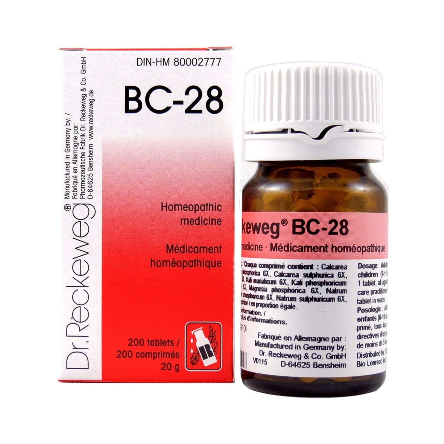 Dr. Reckeweg - BC-28 - 200 tablets/comprimés - 20 g