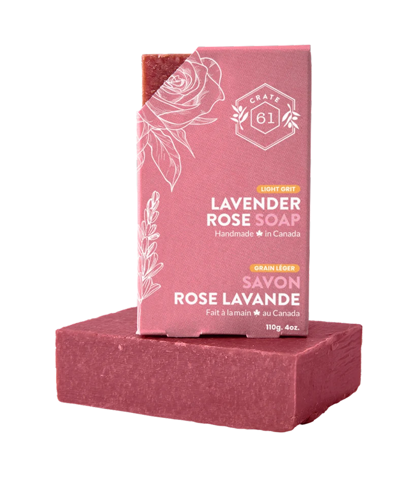 Crate 61 Organics Inc. - Lavender Rose Bar Soap - 8 x 110g