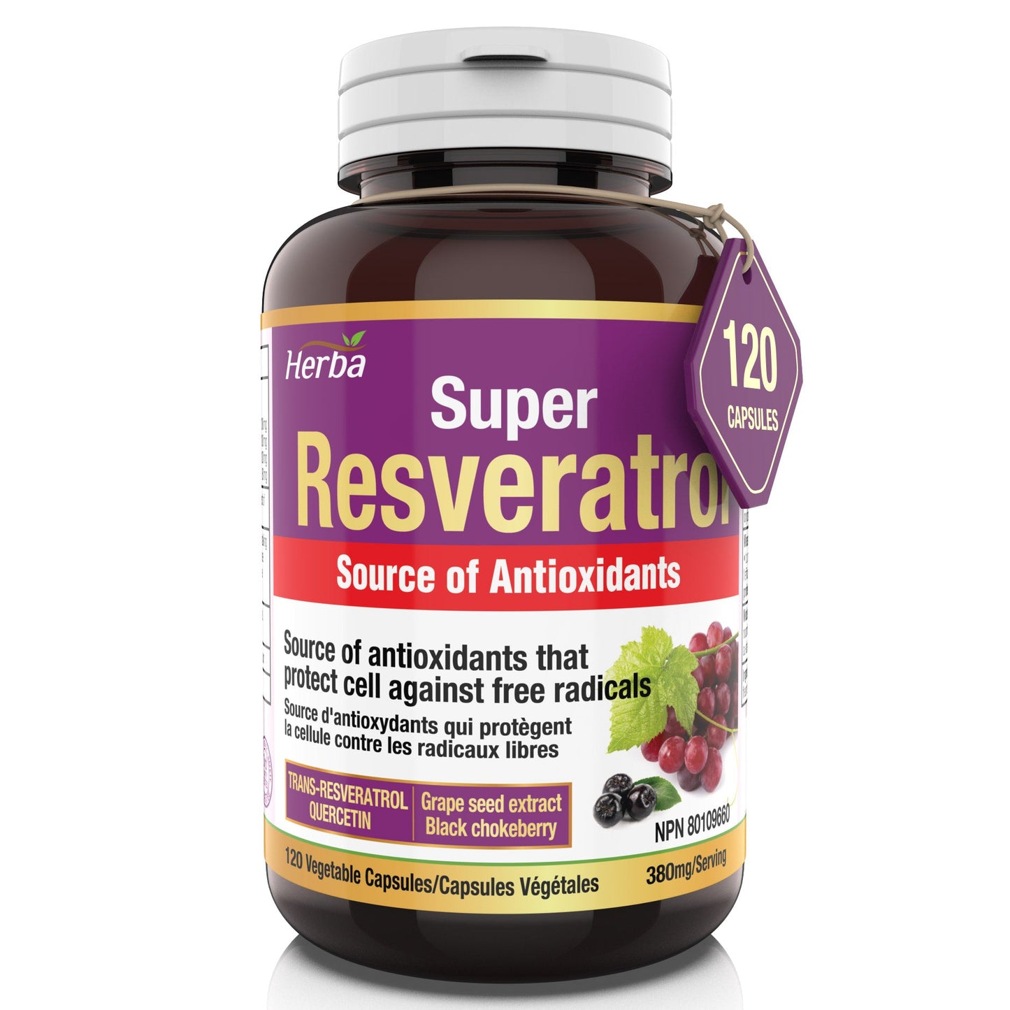 Herba  Resveratrol 190mg - 120 Capsules
