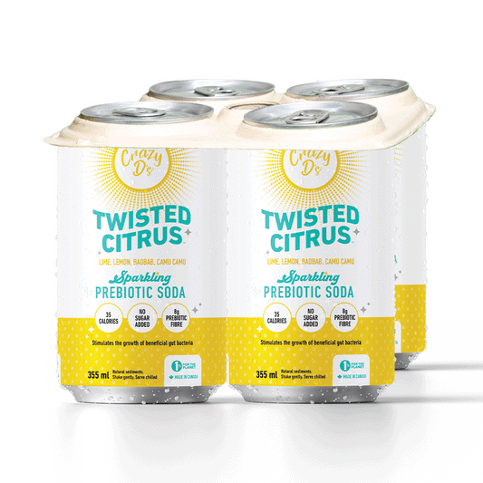 Crazy D's Prebiotic Soda Twisted Citrus 6 x ( 4 X 355 mL )