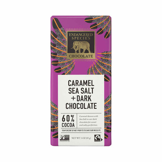 Endangered Species - Caramel & Sea Salt, Eagle 60% Dark Chocolate 85G